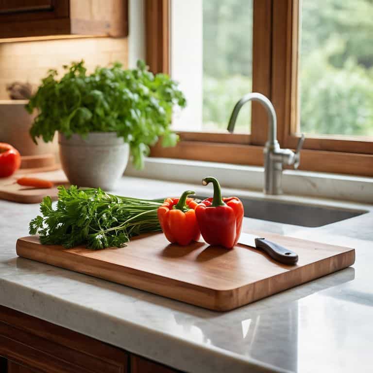 The Mighty Cutting Board in use
