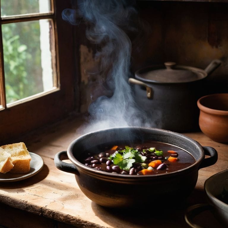 Black Bean Soup Recipe Simmering