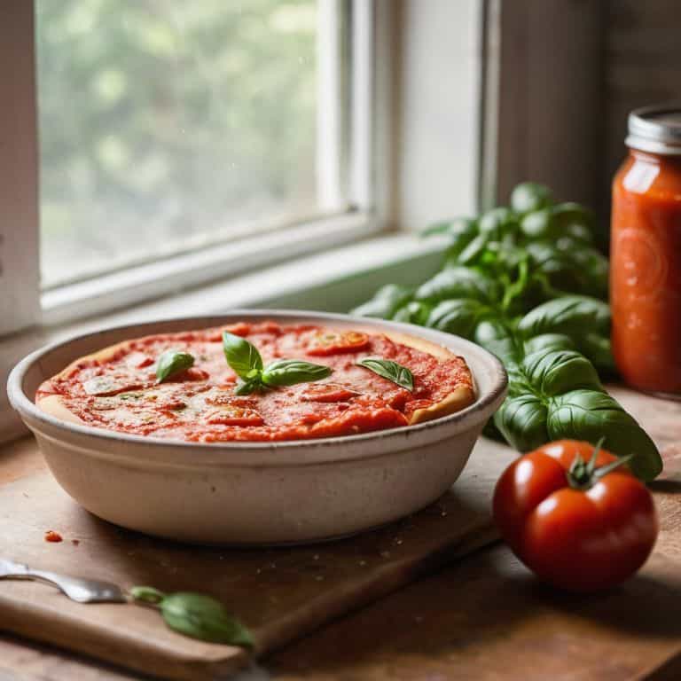 Canned tomato pizza sauce elevated