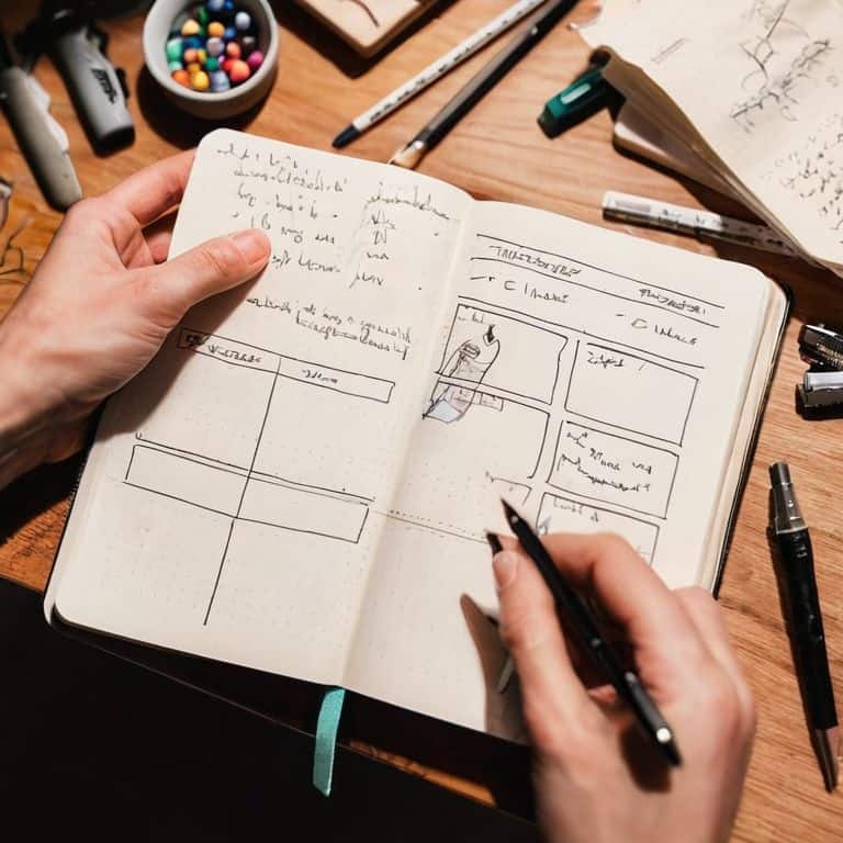 Setting up bullet journal for planning