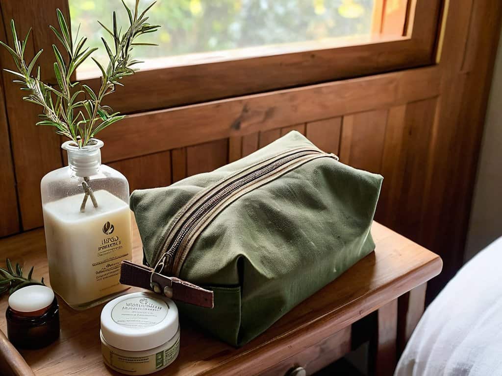 Eco friendly travel toiletries kit